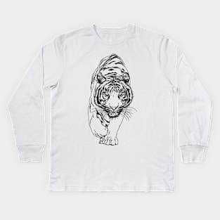 tiger  panther cat leopard jaguar bengal tiger mammal siberian tiger snow leopard Kids Long Sleeve T-Shirt